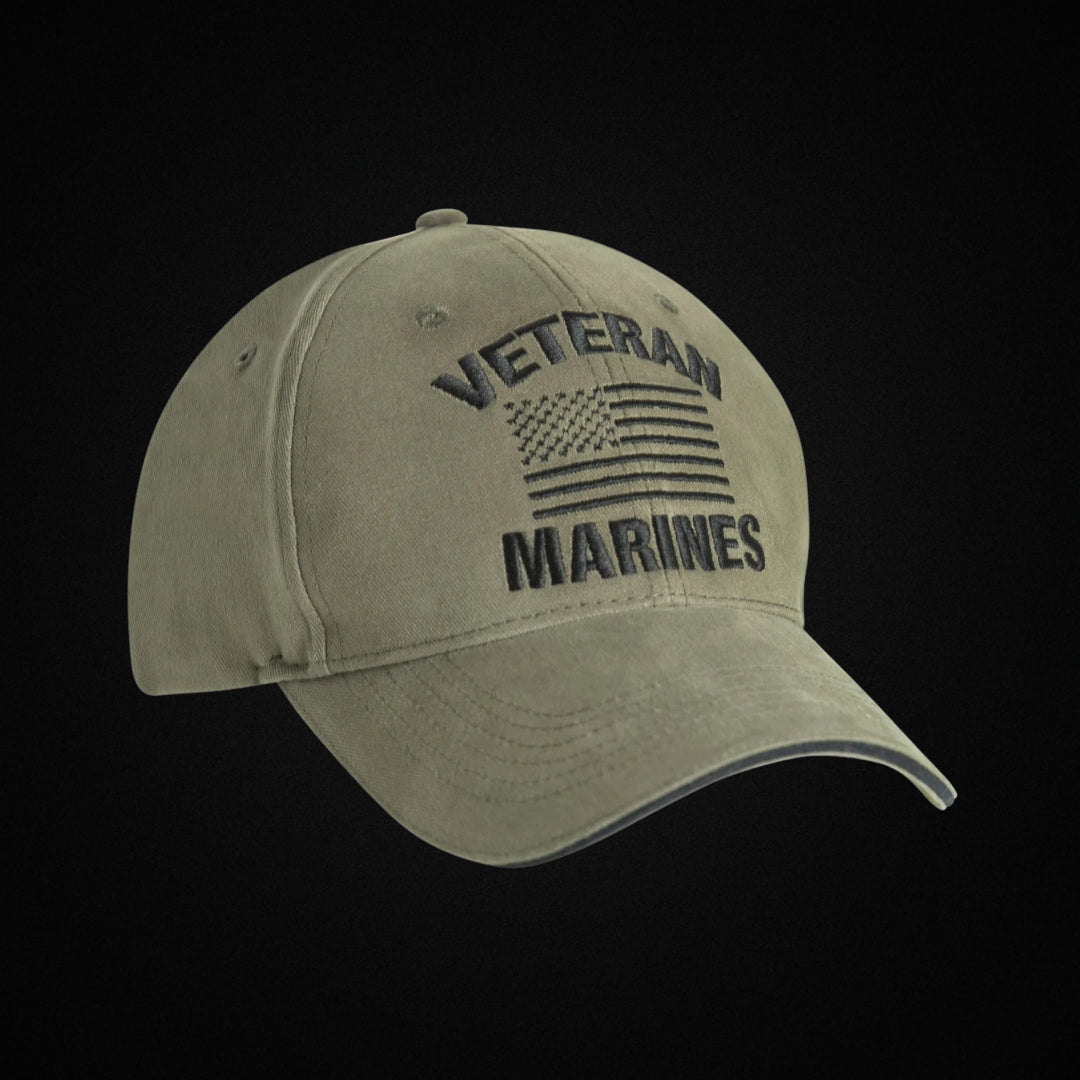 Vintage Veteran Low Profile Cap – Air Force, Marines & Navy Brushed Cotton Twill Hat