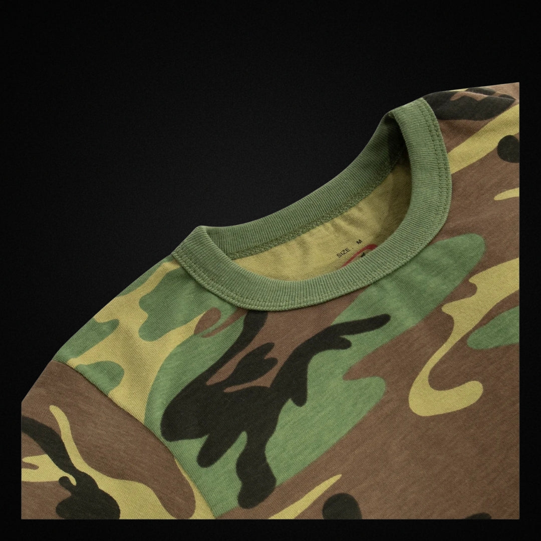 Kids Long Sleeve Camo T-Shirt Woodland camo