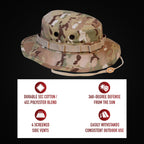 Multicam Boonie Hat – Tactical Camo Bucket Hat for Military, Airsoft & Outdoor Use
